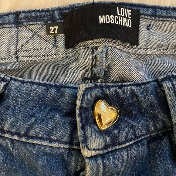 LOVE MOSCHINO Straight Low Rise Distressed Jeans (J2) - Picture 5 of 12